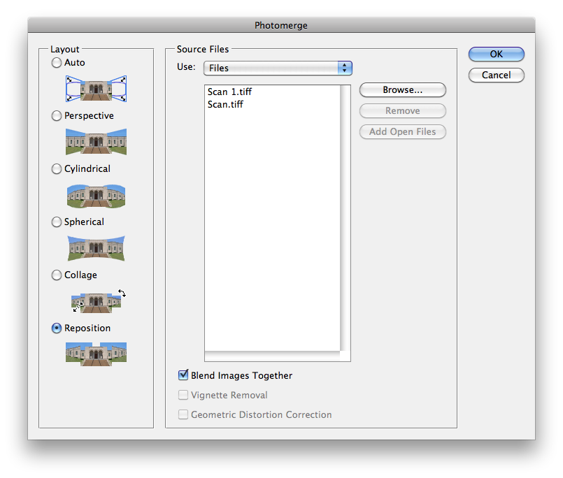 Using Photomerge